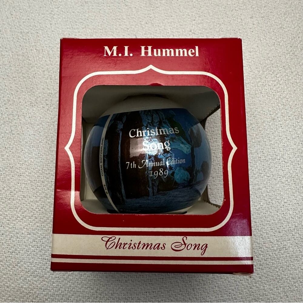 M.I. Hummel 1989 “Christmas Song” Glass  Ornament.